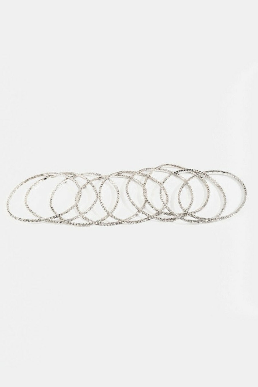 Francesca's Carly Stretch Bracelet Set Silver Bracelets