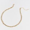 Francesca's Doris Single Cylinder Link Chain Choker Gold Necklaces