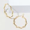 Francesca's Amara Cup Chain Wrapped Hoop Gold Earrings