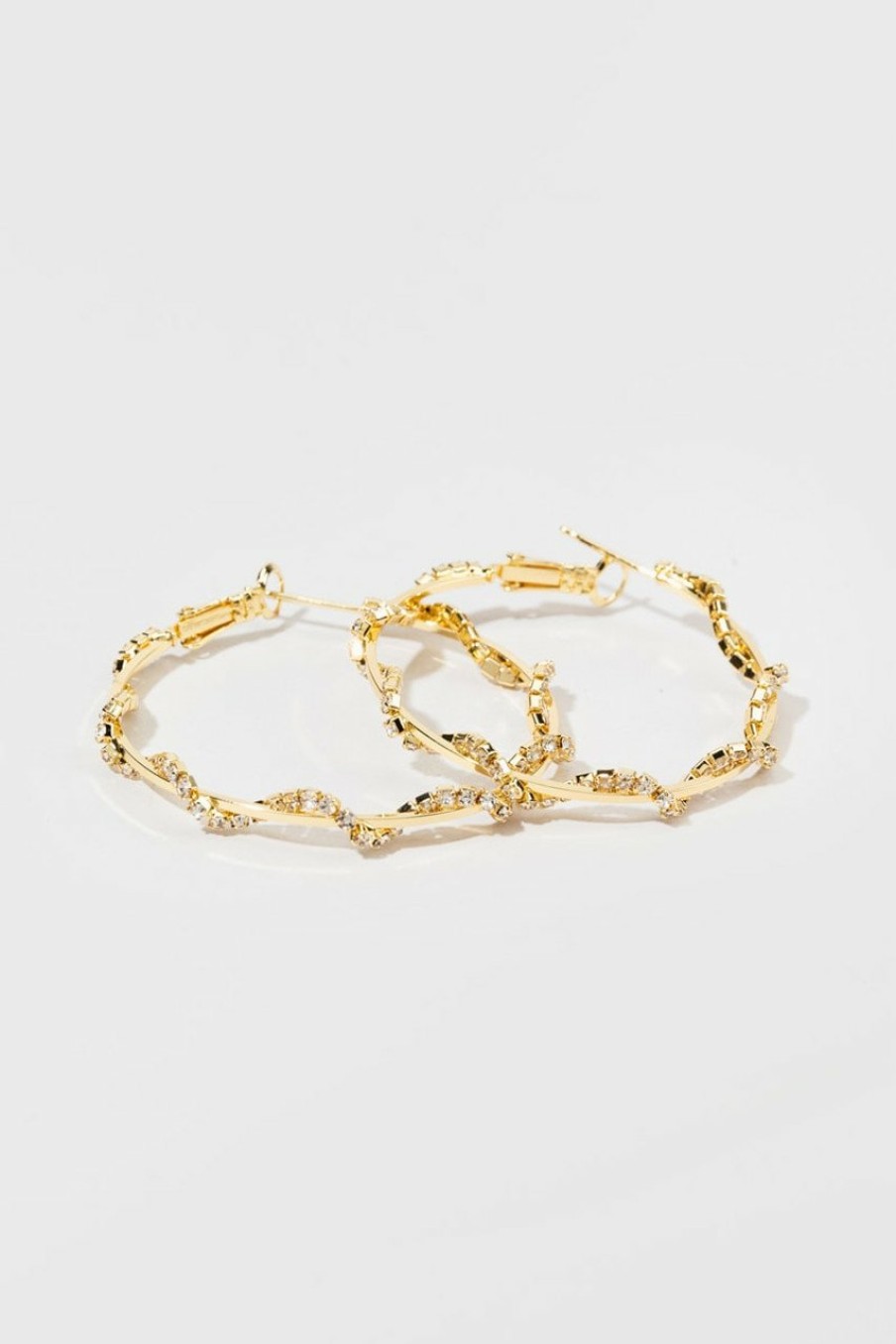 Francesca's Amara Cup Chain Wrapped Hoop Gold Earrings