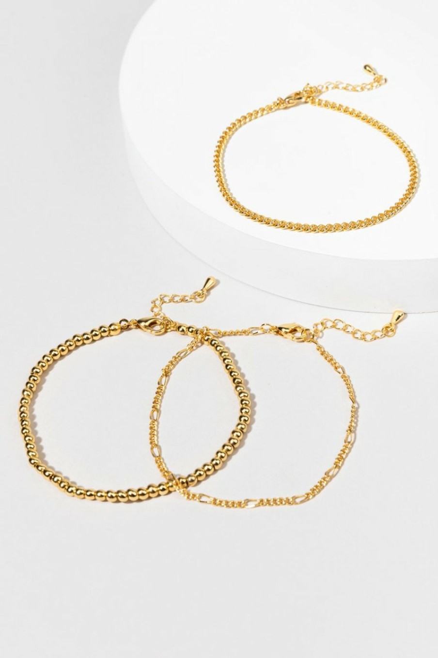 Francesca's Charity Cuban Ball Bracelet Set Gold Bracelets