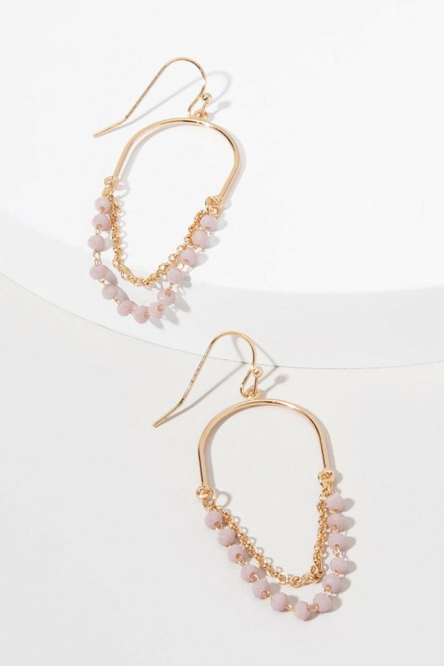 Francesca's Claira Bead Loop Earrings Lavender Earrings