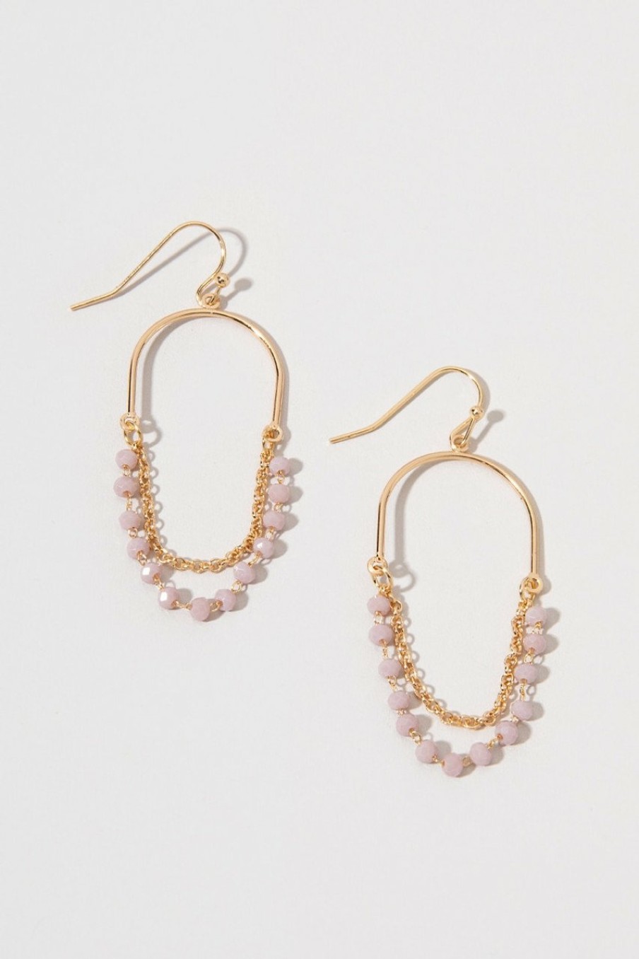 Francesca's Claira Bead Loop Earrings Lavender Earrings