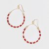 Francesca's Calliope Beaded Teardrop Earrings Red Earrings