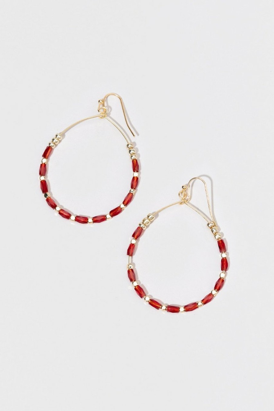 Francesca's Calliope Beaded Teardrop Earrings Red Earrings