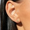 Francesca's Demi-Fine Plated Cz Pave Triangle Stud Earrings Gold Earrings