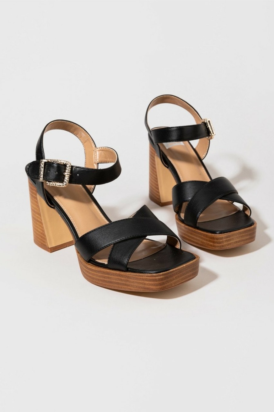 Francesca's Dv By Dolce Vita Cross Strap Sandals Black Sandals