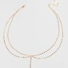 Francesca's Vivian And Crystal Chain Link Necklace Gold Necklaces