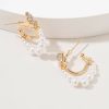 Francesca's Valentina Cz Butterfly Hoop Earrings Pearl Earrings