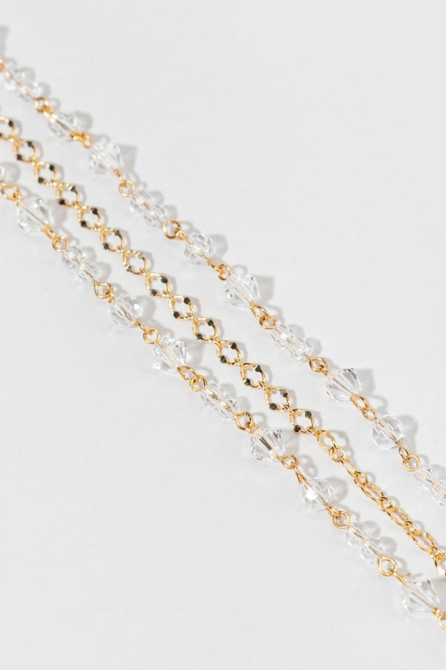 Francesca's Nadine Rosary Crystal Layered Bracelet Clear Bracelets