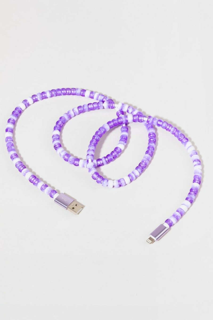 Francesca's Bead Charging Cable Purple Tech