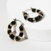 Francesca's Linsay Shrimp Hoop Earrings Black Earrings