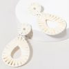 Francesca's Frances Raffia Wrap On Circle Drop Earrings Ivory Earrings