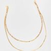 Francesca's May Double Layer Bead Necklace Taupe Necklaces