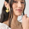 Francesca's Ines Epoxy Flower Earrings Yellow Earrings