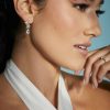 Francesca's Jeannie Flower Drop Earrings Crystal Earrings