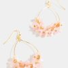 Francesca's Faye Floral Tear Drop Earrings Pale Pink Earrings