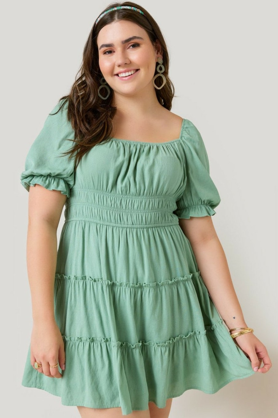 Francesca's Hallie Tiered Mini Dress Dresses