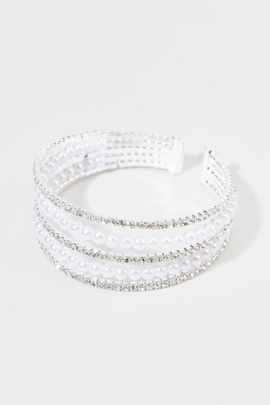 Francesca's Petra Pearl Cupchain Bracelet Silver Bracelets