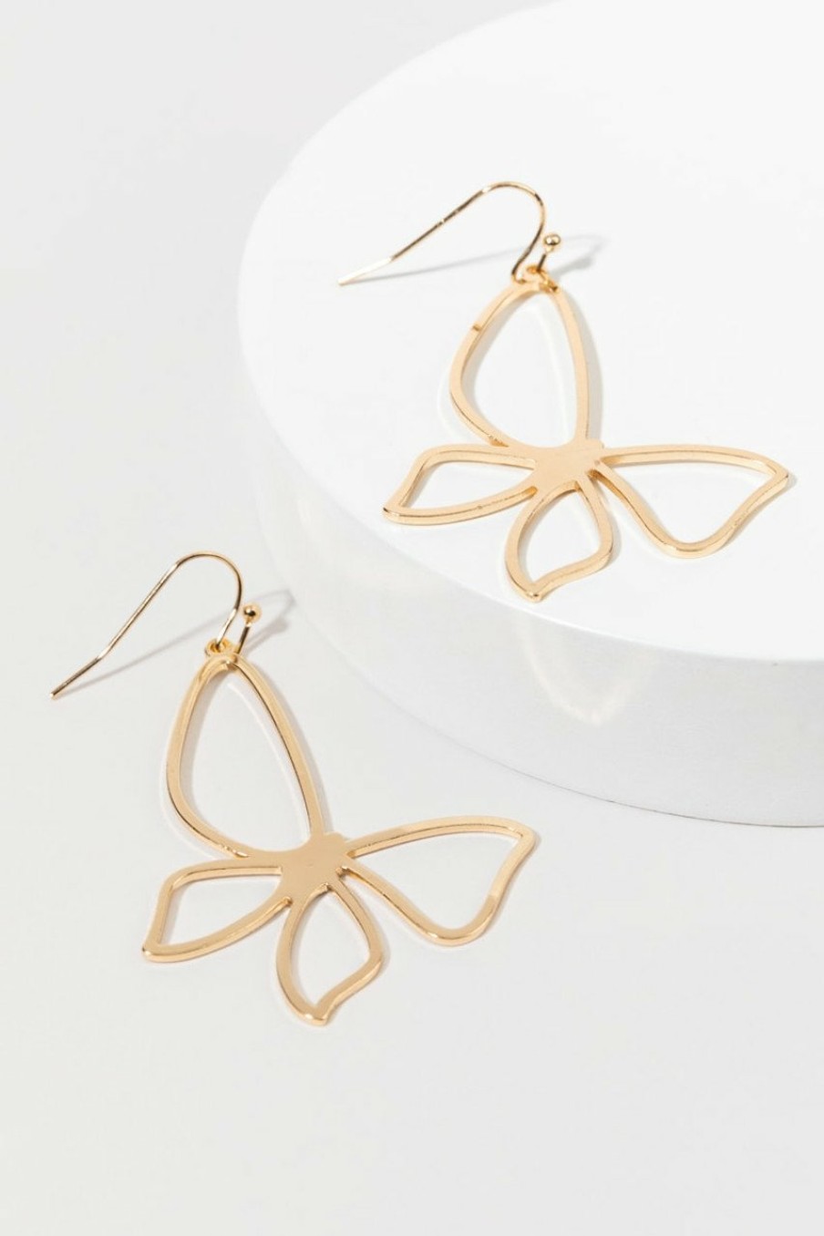 Francesca's Anabella Satin Butterfly Earrings Gold Earrings