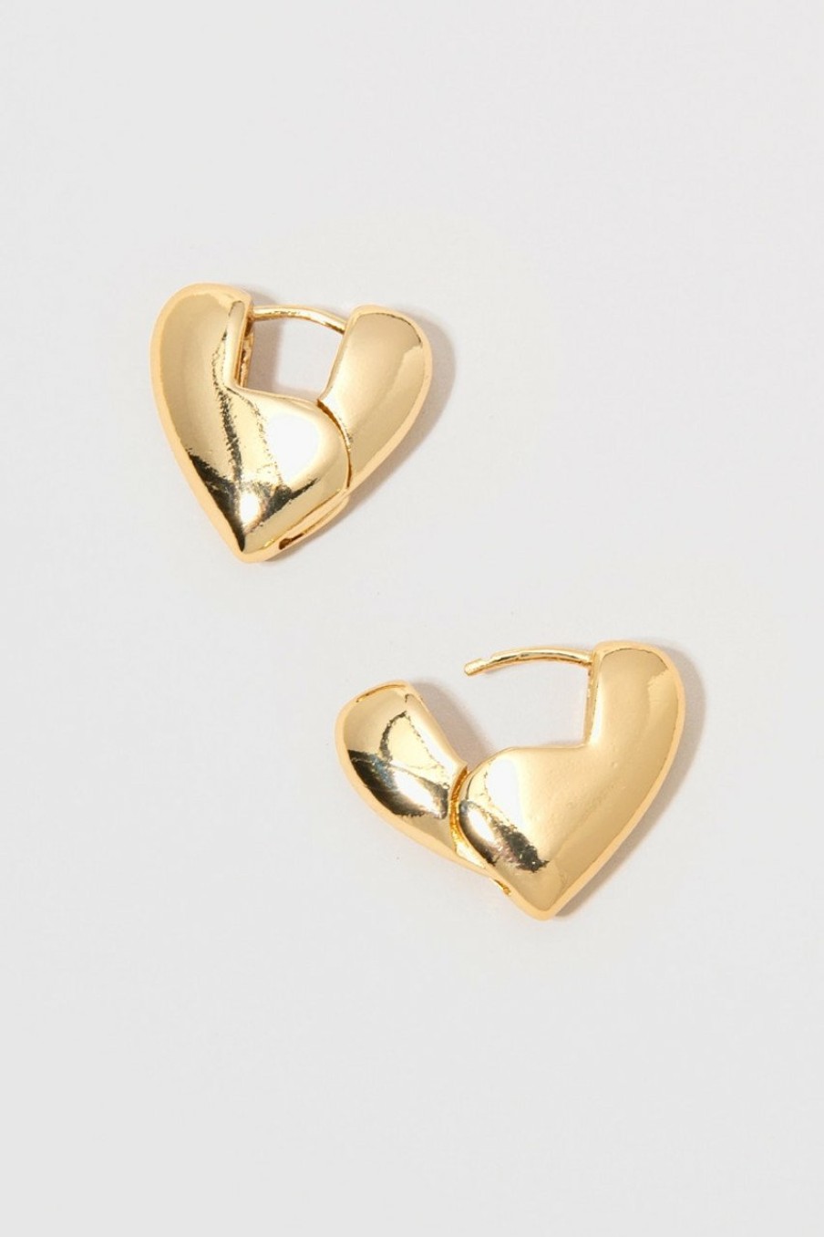 Francesca's Wendy En Heart Hoop Earrings Gold Earrings