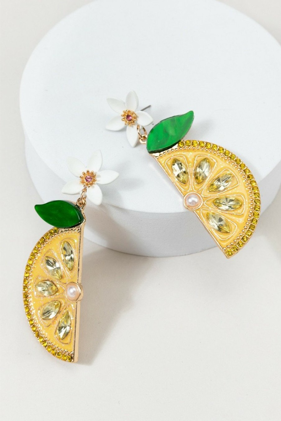 Francesca's Shay Lemon Post Earrings Yellow Earrings