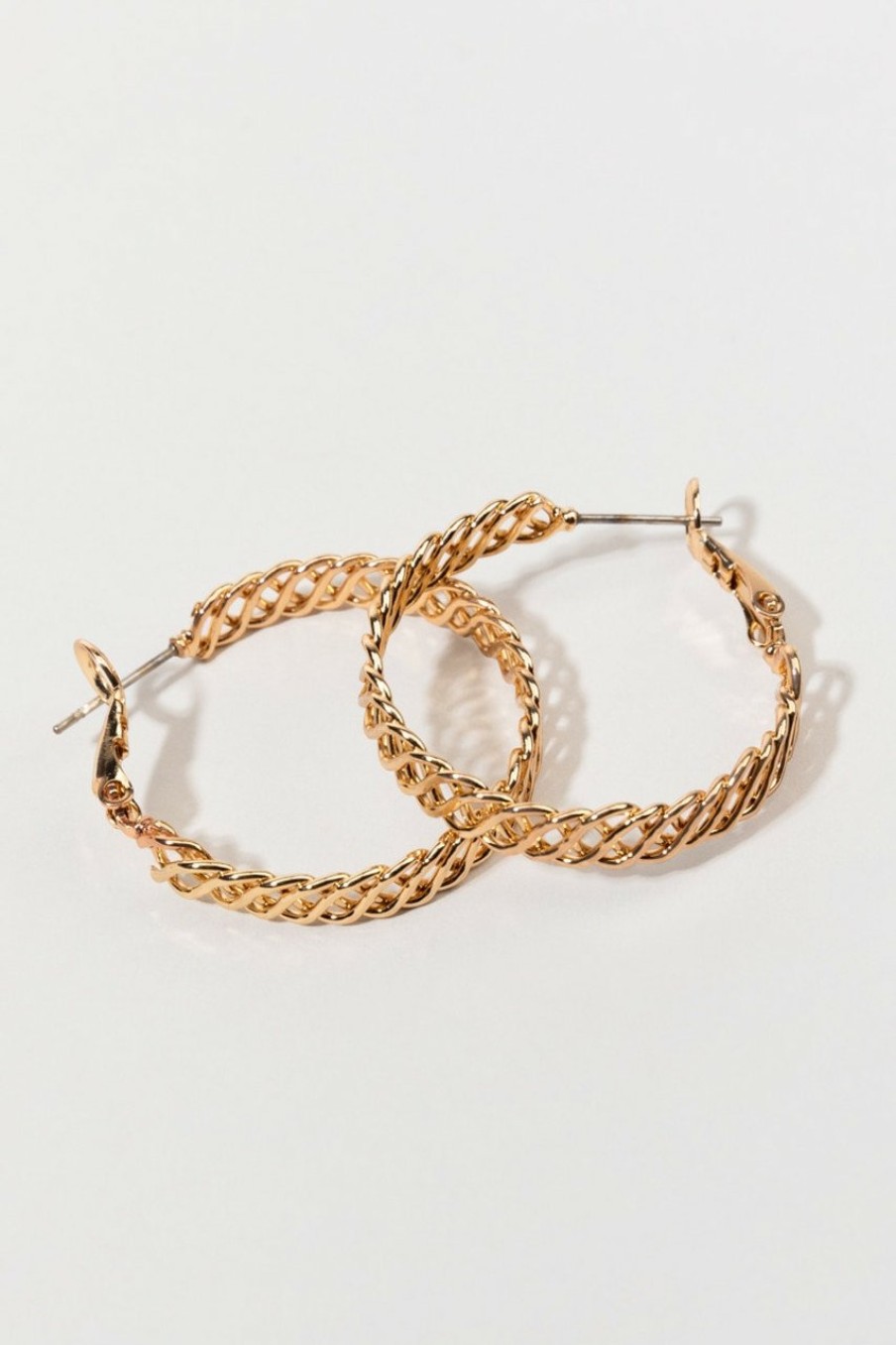 Francesca's Sharon Celtic Braid Hoops Gold Earrings