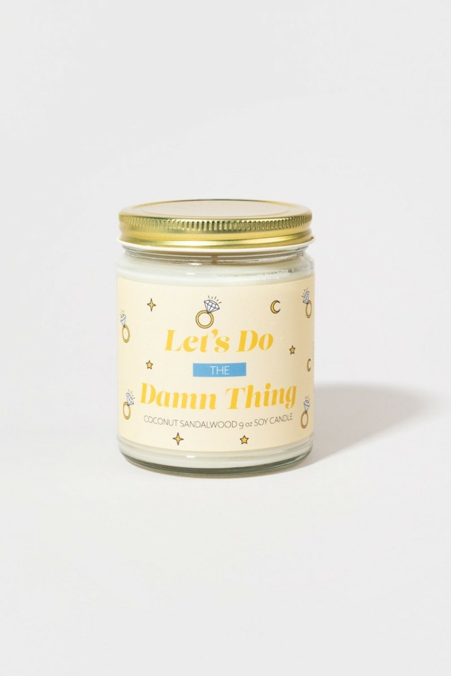 Francesca's Let'S Do The Damn Thing Jar Candle 9Oz Gold Candles