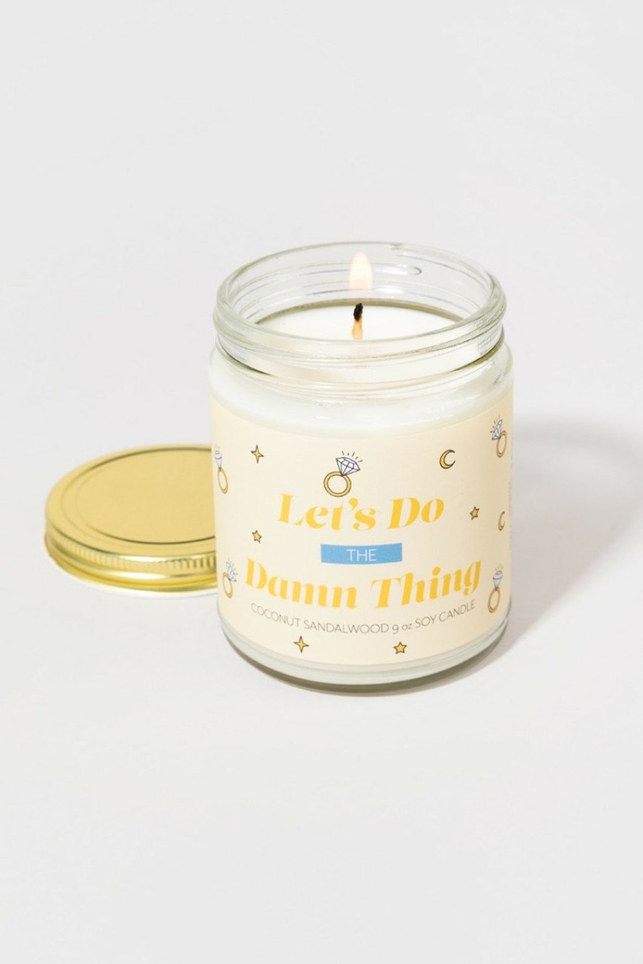 Francesca's Let'S Do The Damn Thing Jar Candle 9Oz Gold Candles