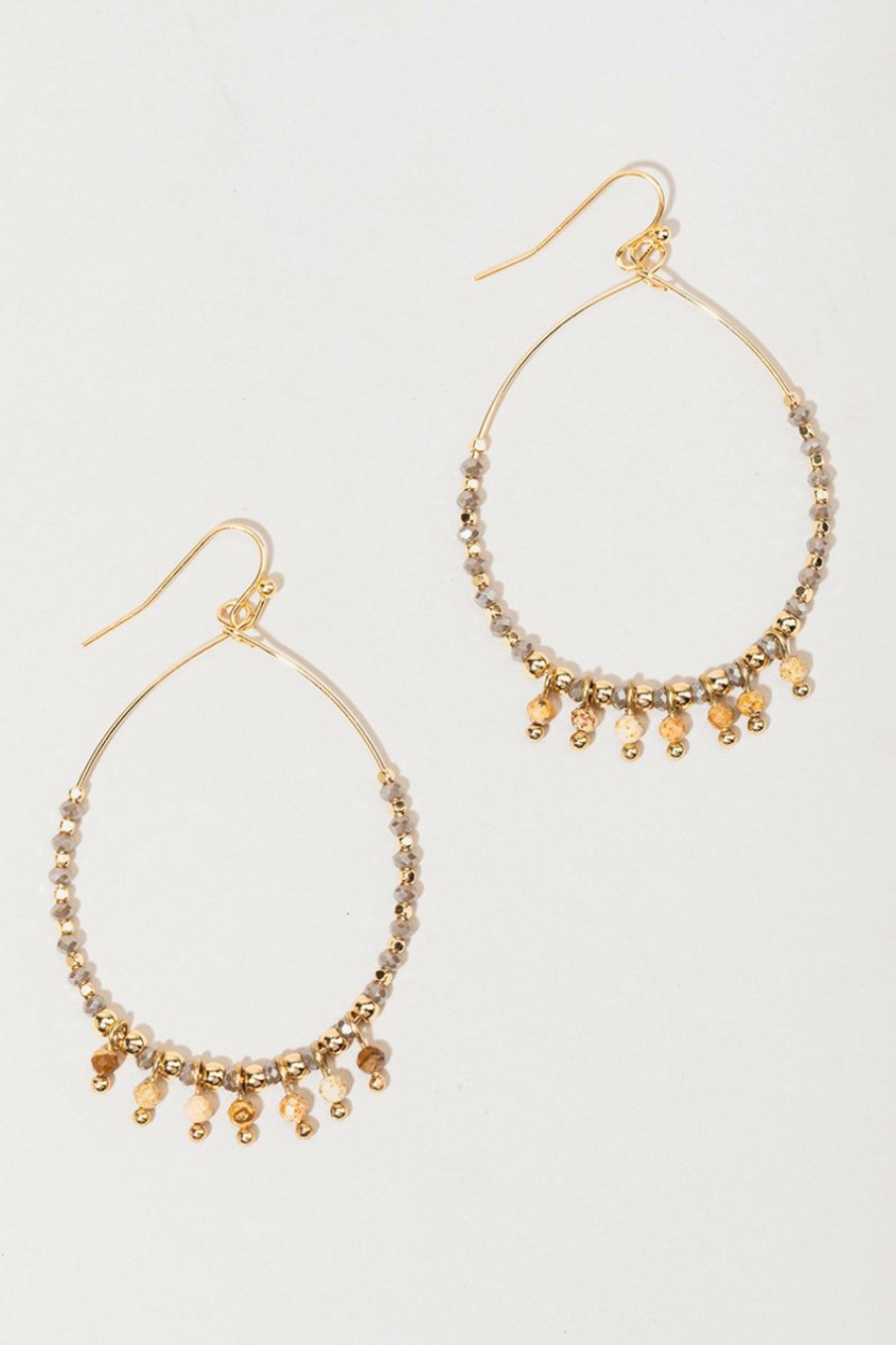 Francesca's Rosanna Gold Drop Earrings Gray Earrings