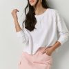 Francesca's Theresa Pearl Embellished Sweatshirt Tops