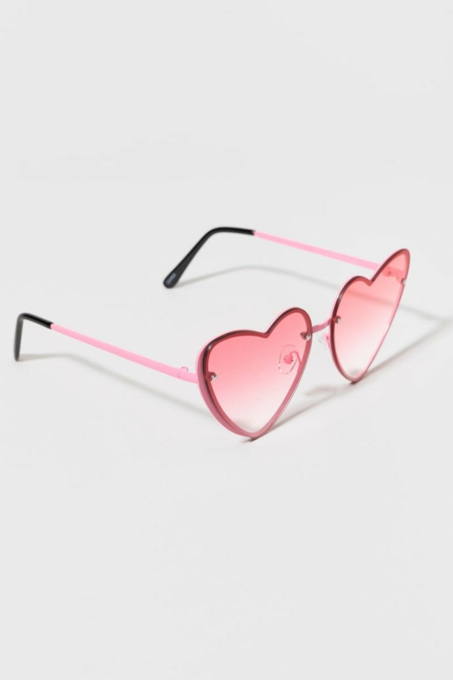 Francesca's Lori Hot Heart Sunglasses Pink Sunglasses