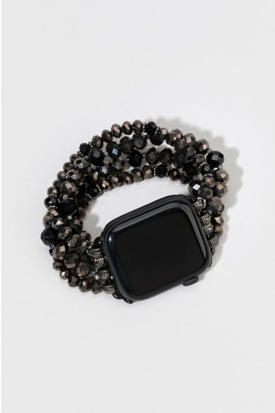 Francesca's Ariana Beaded Smart Watch Band Black Bracelets