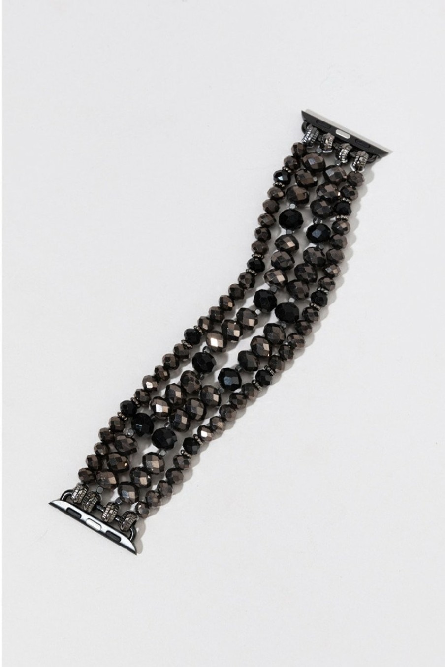 Francesca's Ariana Beaded Smart Watch Band Black Bracelets