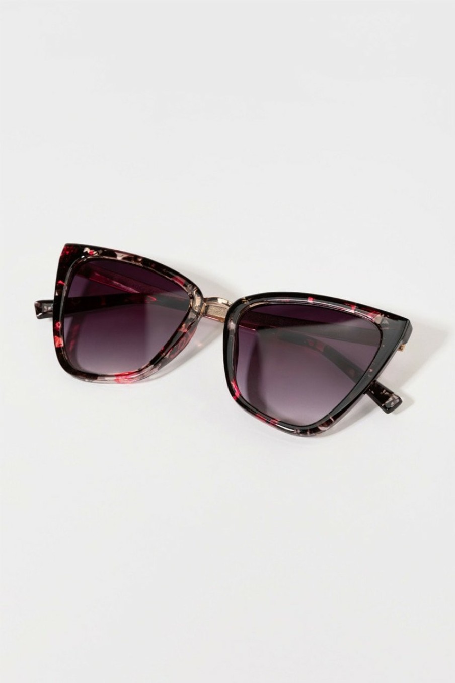 Francesca's Kathryn Pink And Gold Cat Eye Sunglasses Multi Sunglasses