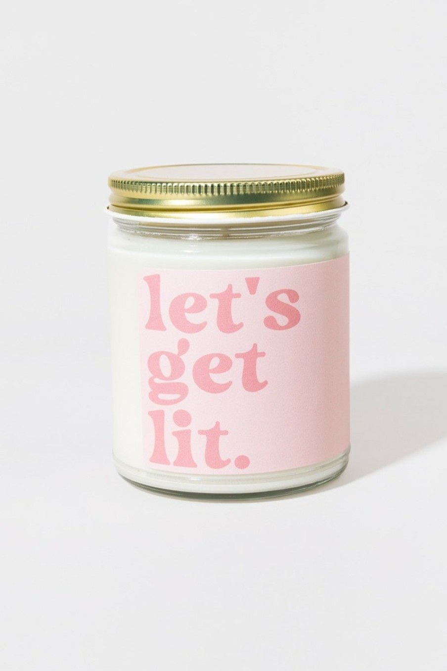 Francesca's Lets Get Lit Candle Jar Pink Candles