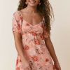 Francesca's Laurene Floral Dress Coral Dresses