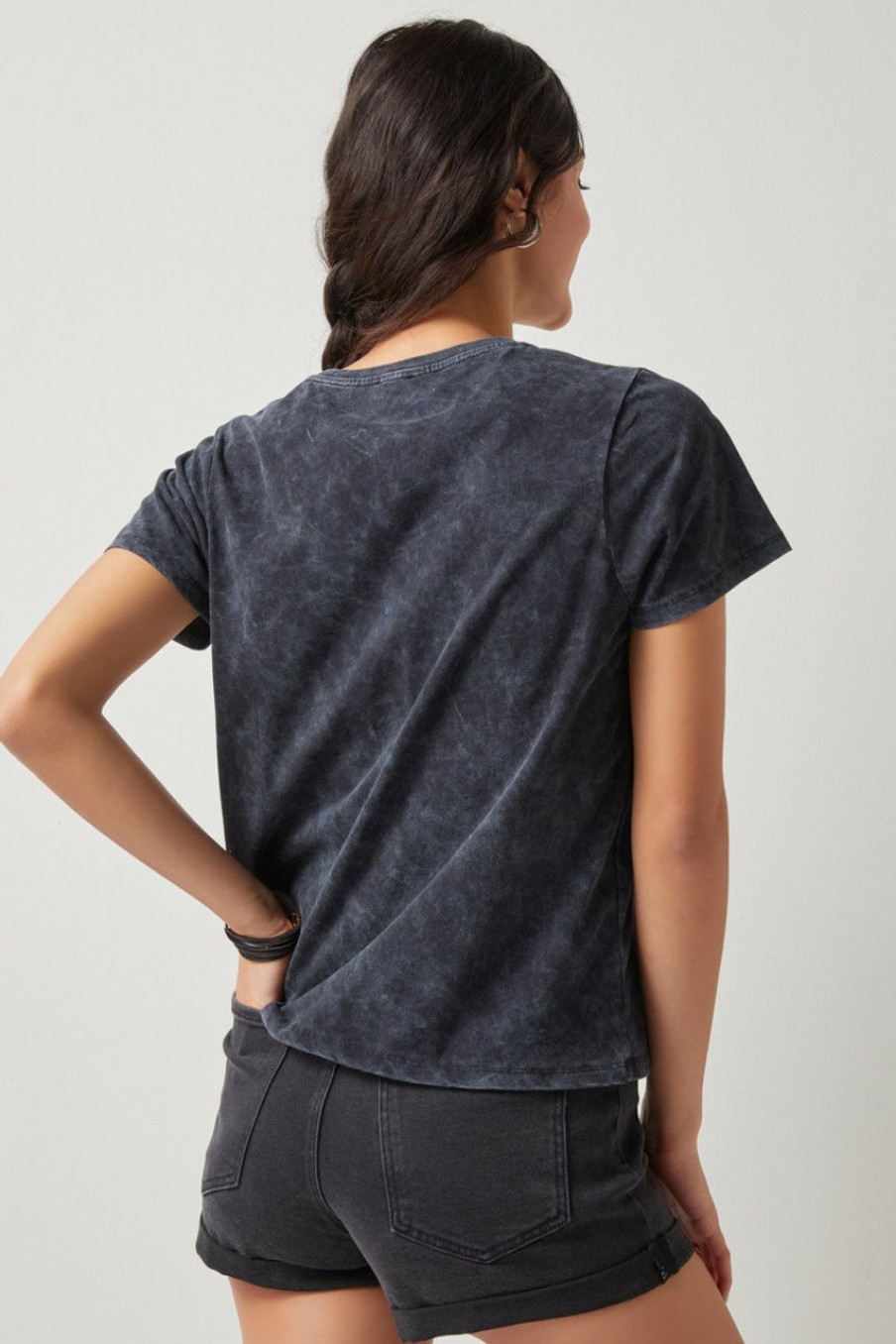 Francesca's Too Old For This Sht Graphic Tee Charcoal Tops