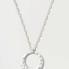 Francesca's Blake Hammered Circle Long Pendant Necklace Silver Necklaces