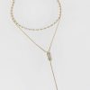 Francesca's Toni Layered Cage Pendant Necklace Pearl Necklaces