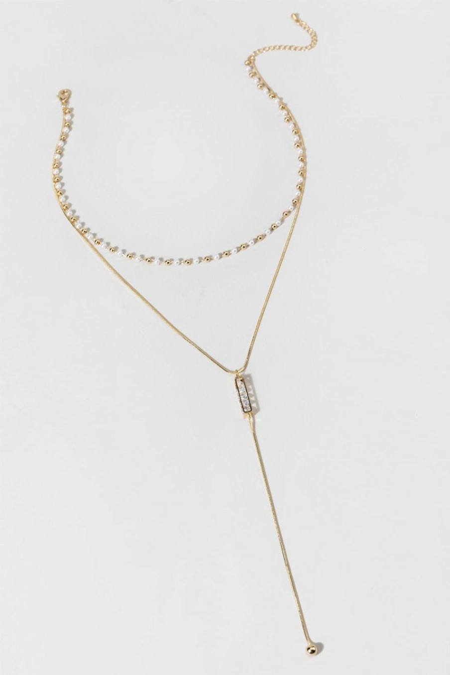 Francesca's Toni Layered Cage Pendant Necklace Pearl Necklaces