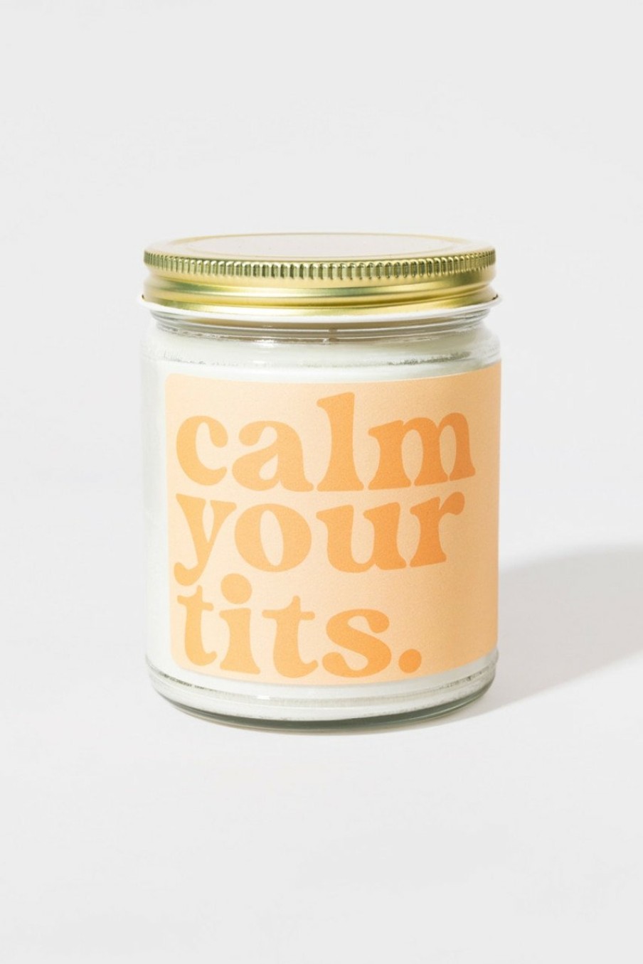 Francesca's Calm Your Tits Candle Jar Orange Candles