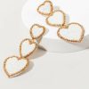 Francesca's Alyssa Seedbead Hearts Chandelier Earrings White Earrings