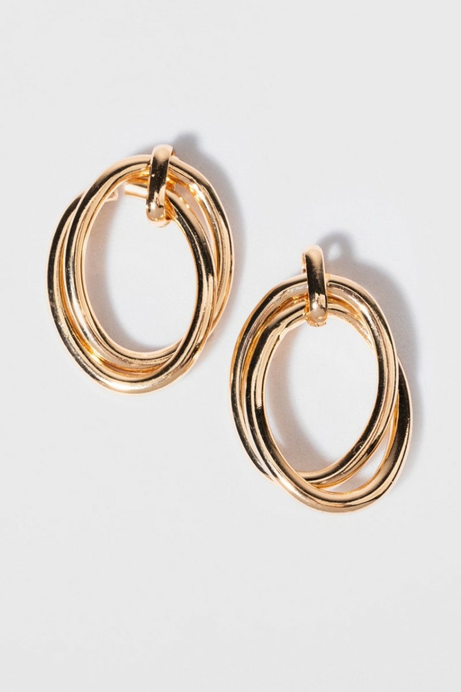 Francesca's Amelia Oval Doorknocker Earrings Gold Earrings