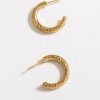 Francesca's Jessica Textured Huggie Hoops Gold Earrings