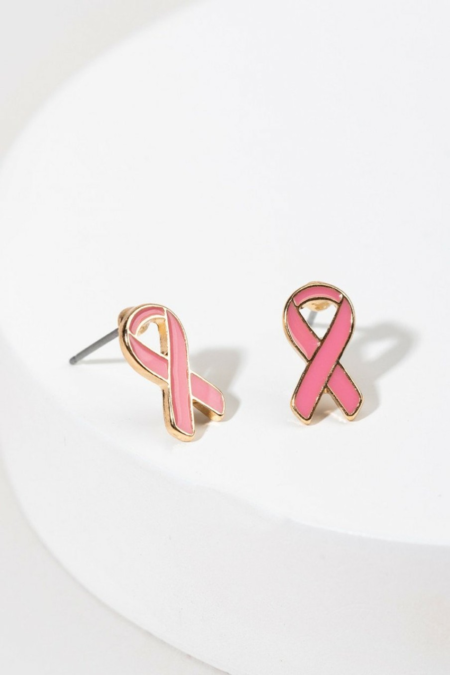 Francesca's Ella Breast Cancer Awareness Ribbon Stud Earrings Pink Earrings