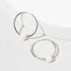 Francesca's Courtney Hoop Pearl Earrings Silver Earrings