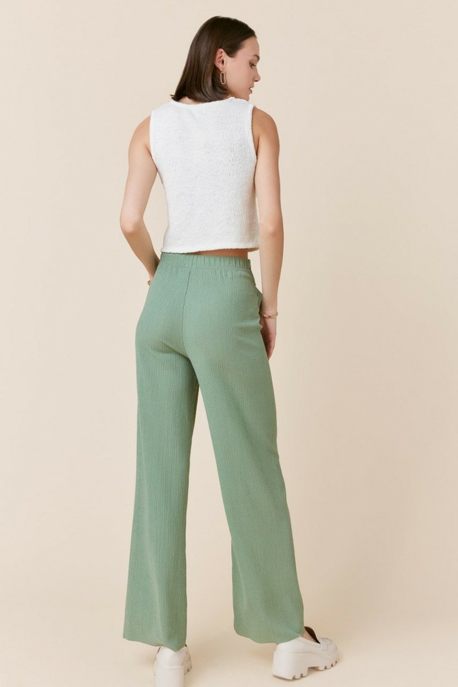 Francesca's Celeste Tie Front Knitted Fluid Pants Pants