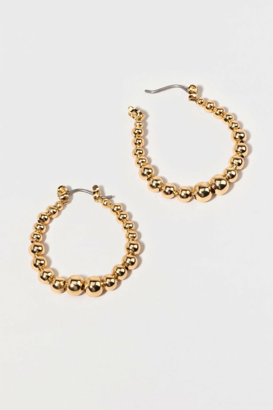 Francesca's Fia Medium Beaded Hoop Earrings Gold Earrings