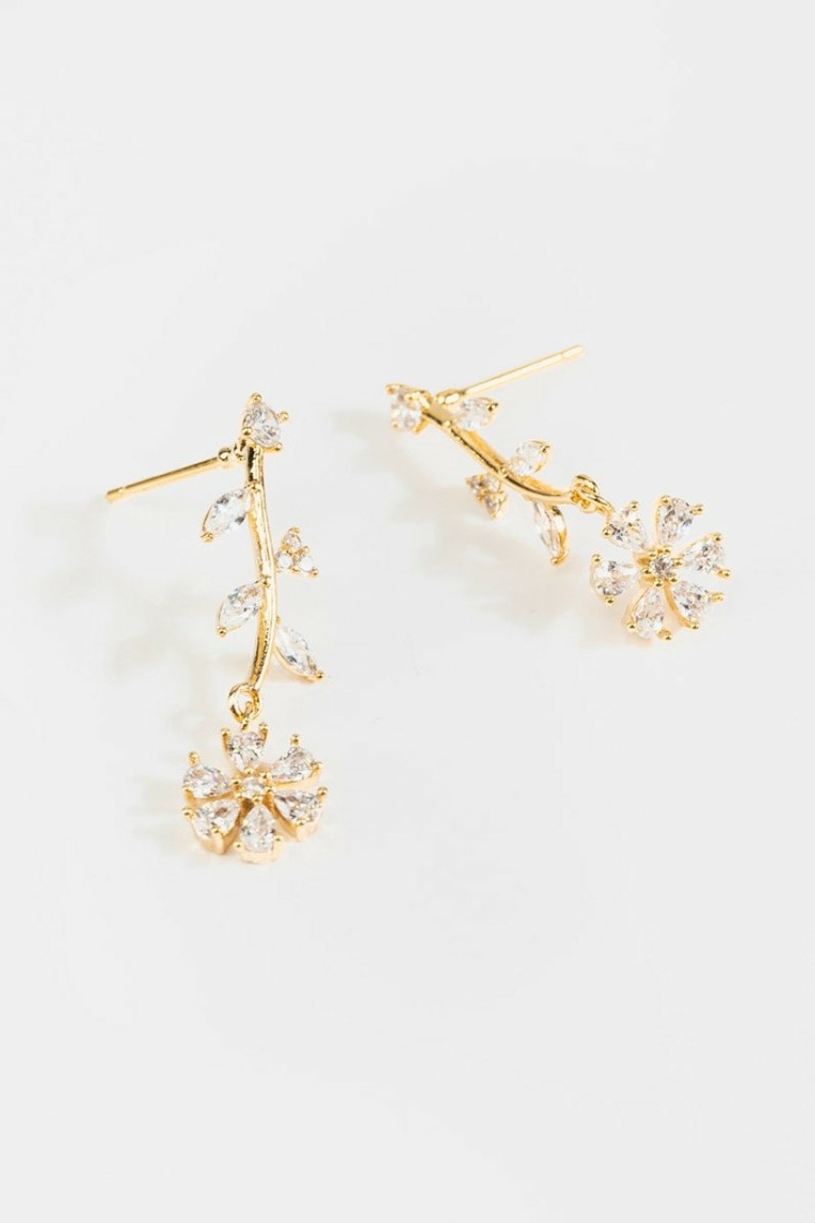 Francesca's Cara Cz Flower Charm Earrings Earrings